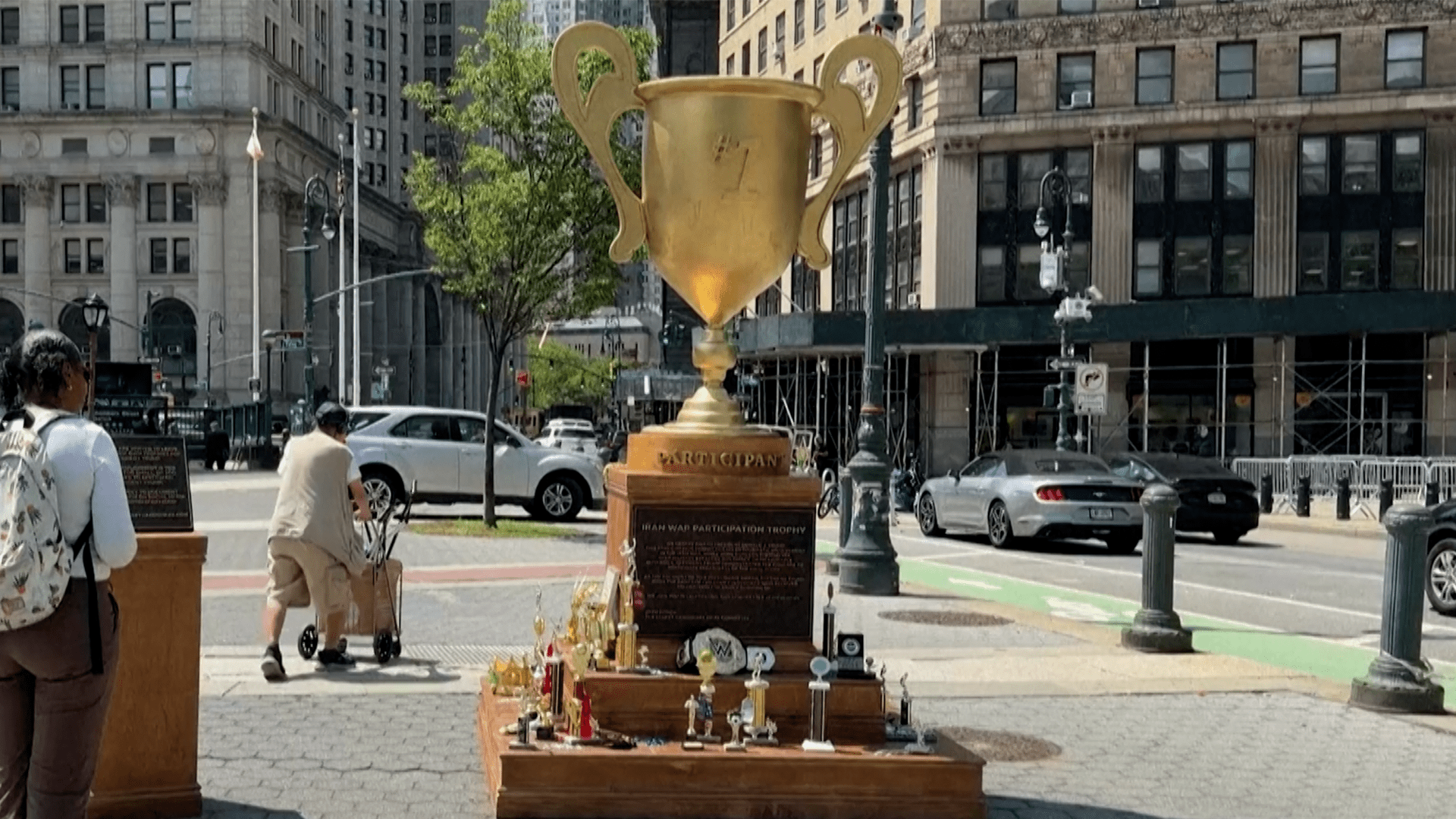‘Iran war participation trophy’ mocking Trump appears in New York