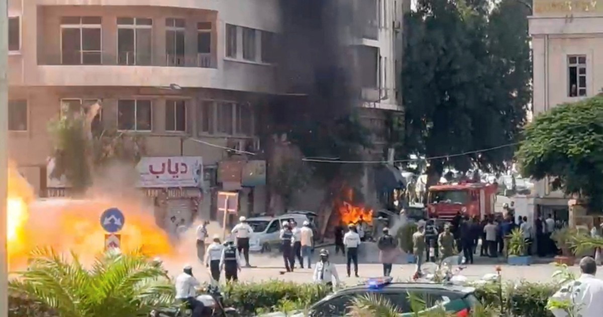 Eighteen wounded as explosions rock Damascus during Macron’s visit to Syria